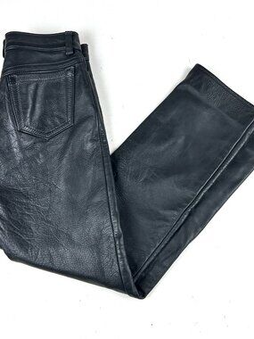 CJ's Leather Denver CO Black Genuine Leather Pants Women's 28 Western